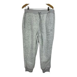 PINK High Waist Sherpa Joggers Gray NWT Cozy Sz L
